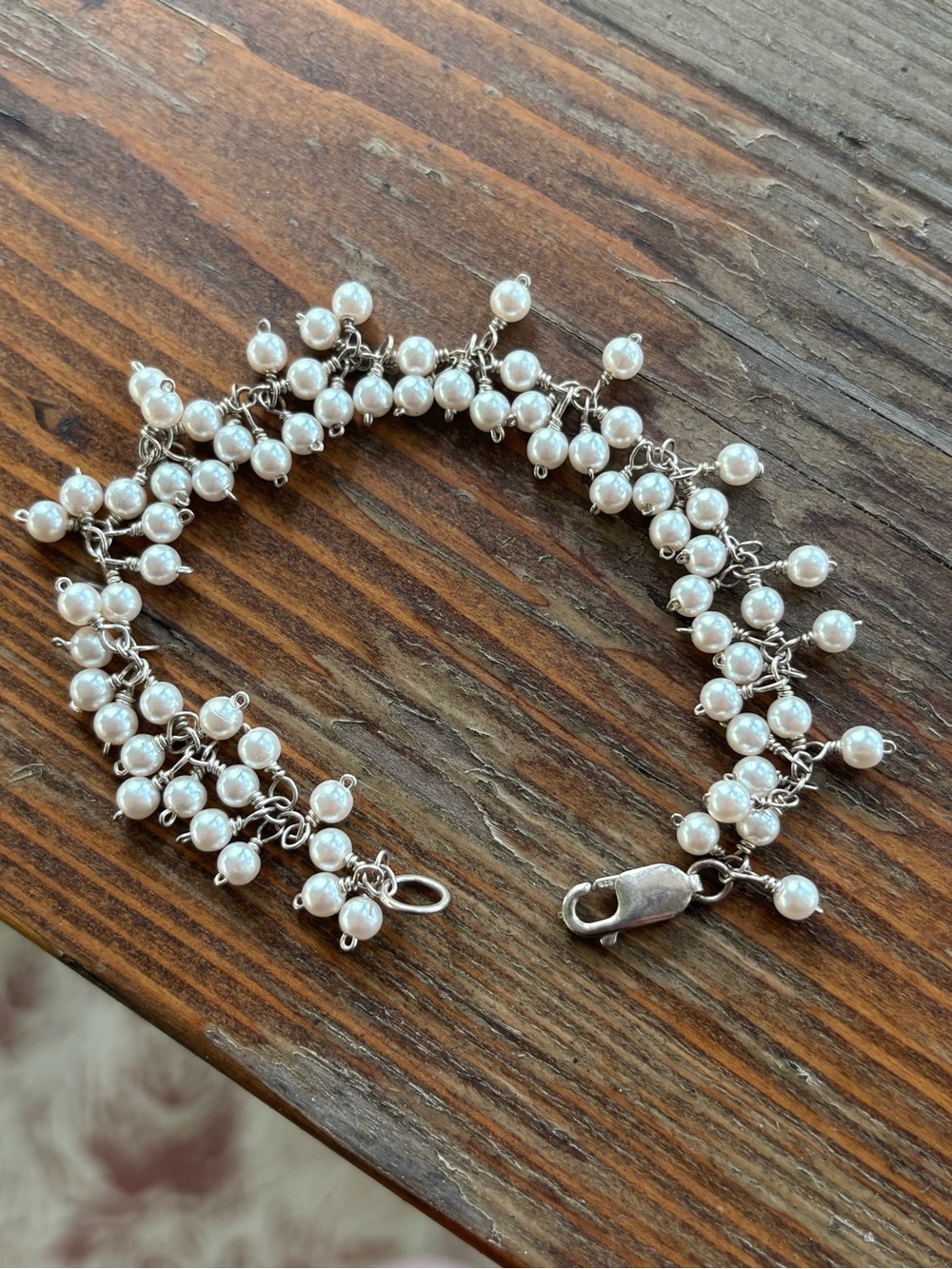 Sterling Silver Pearl Cha-cha Bracelet
